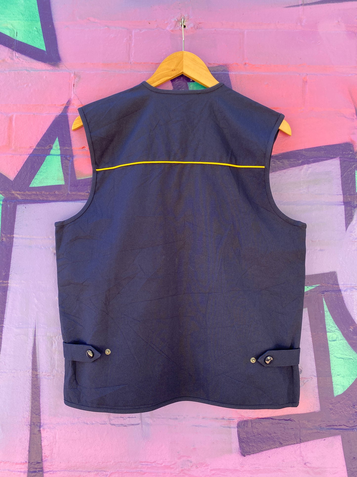 L - Armor-lux Navy/Yellow Accents Work Vest